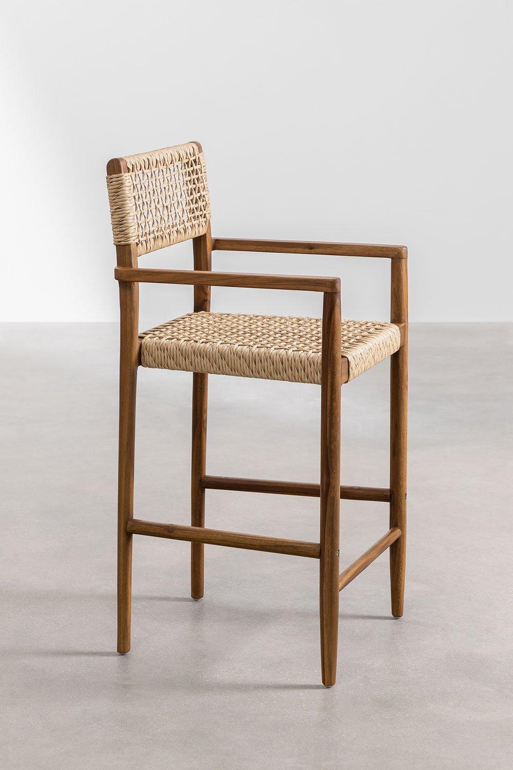 Sklum Tabouret Haut 66cm En Bois De Teck Orebro