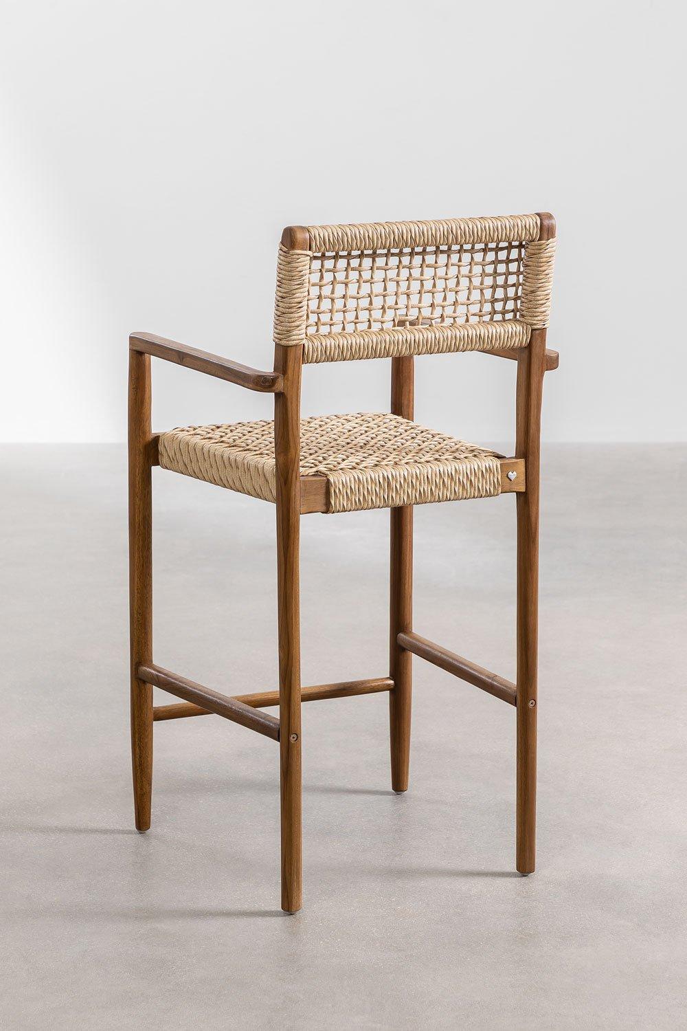 Sklum Tabouret Haut 66cm En Bois De Teck Orebro