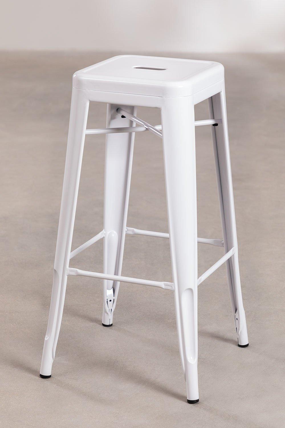 sklum Tabouret haut 76cm en acier blanc LIX