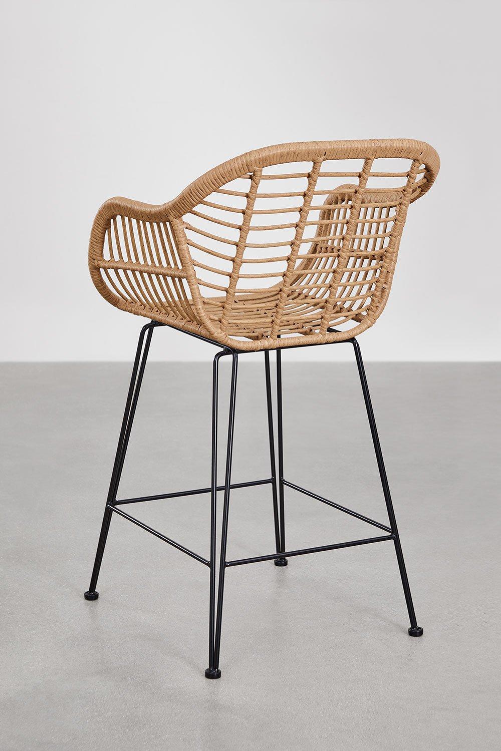 Sklum Tabouret Haut En Osier Synthétique Zole