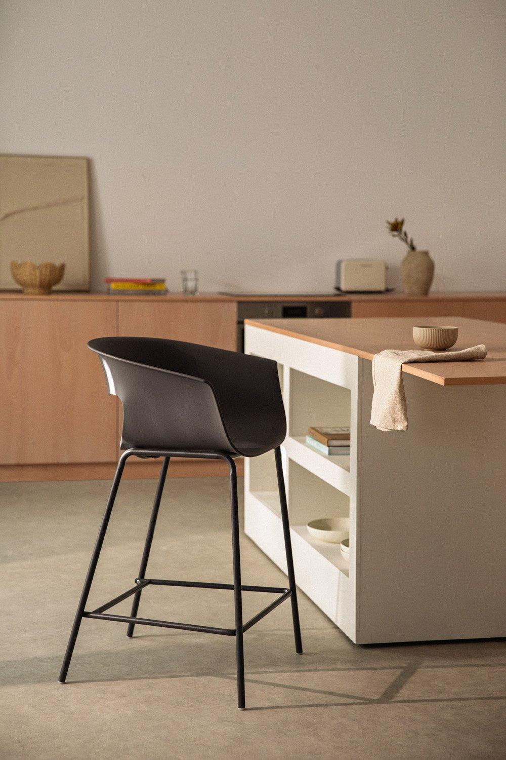 sklum Tabouret haut en polypropylène et fer Alanys