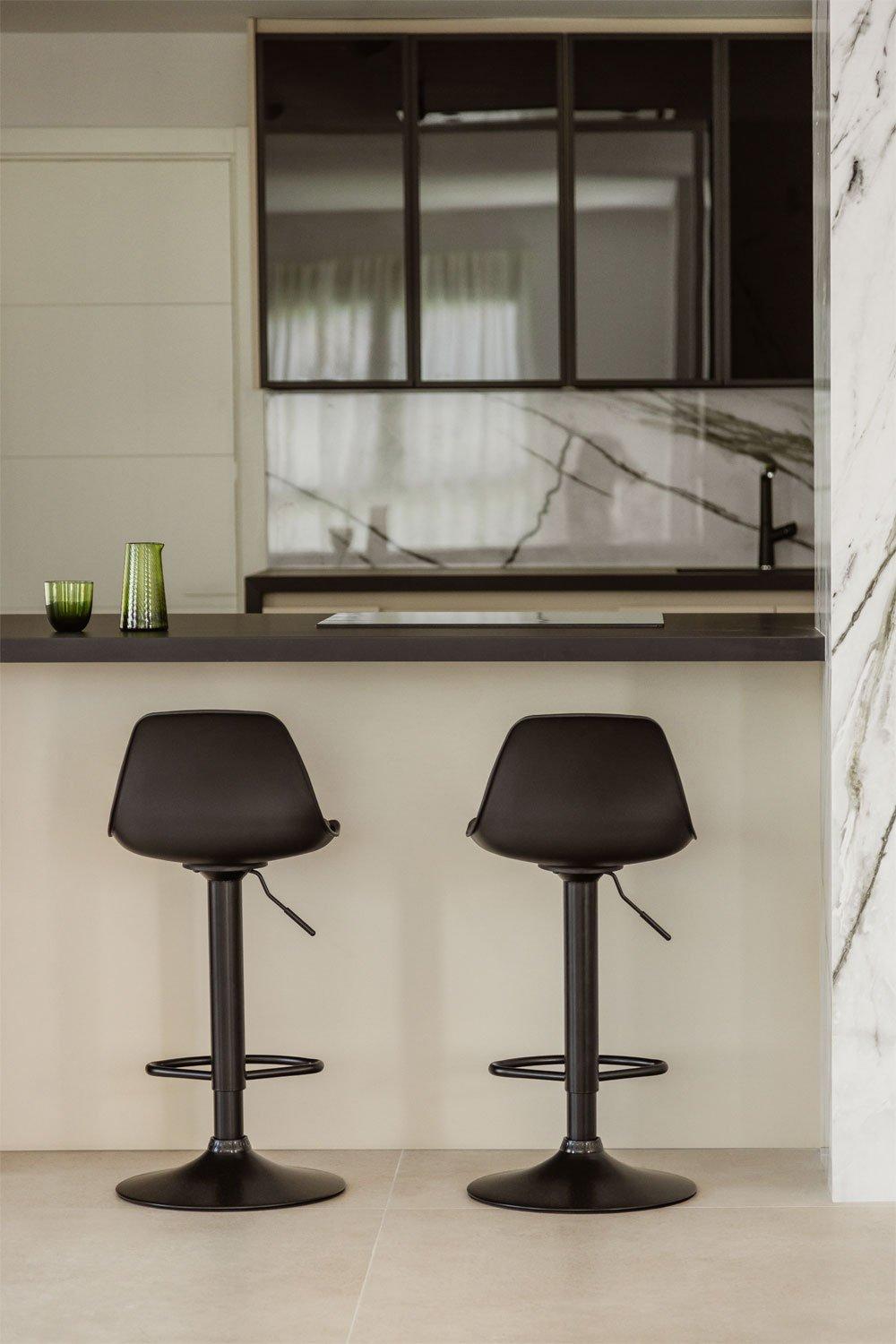 sklum Tabouret haut réglable noir Nordic