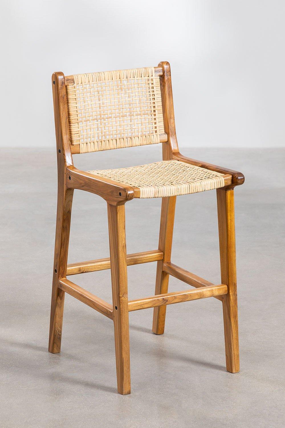 Sklum Taburete Alto 61cm En Madera De Teca Catua