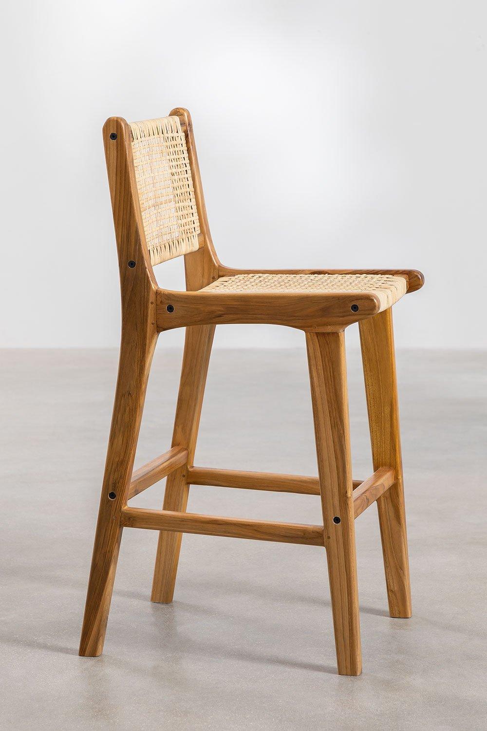 Sklum Taburete Alto 61cm En Madera De Teca Catua