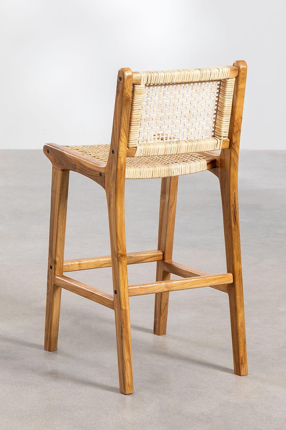 Sklum Taburete Alto 61cm En Madera De Teca Catua