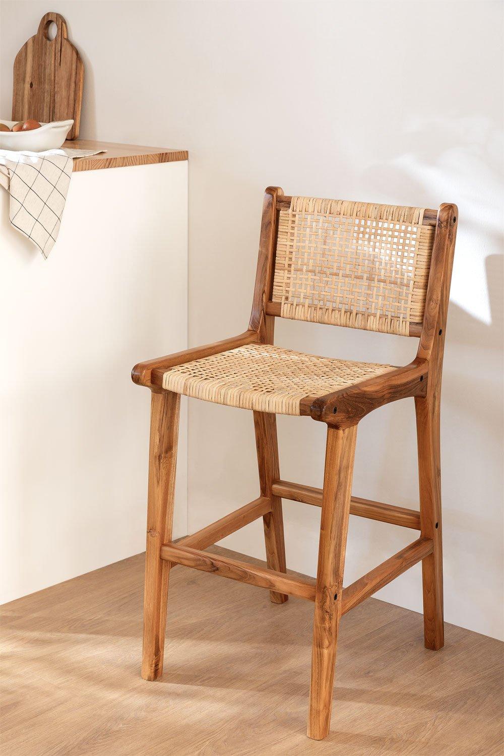 sklum Taburete alto 61cm en madera de teca Catua