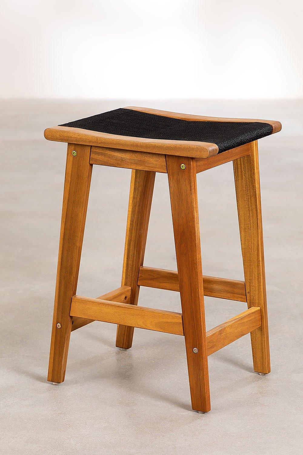 Sklum Taburete Alto 65cm En Madera Negro Tenay
