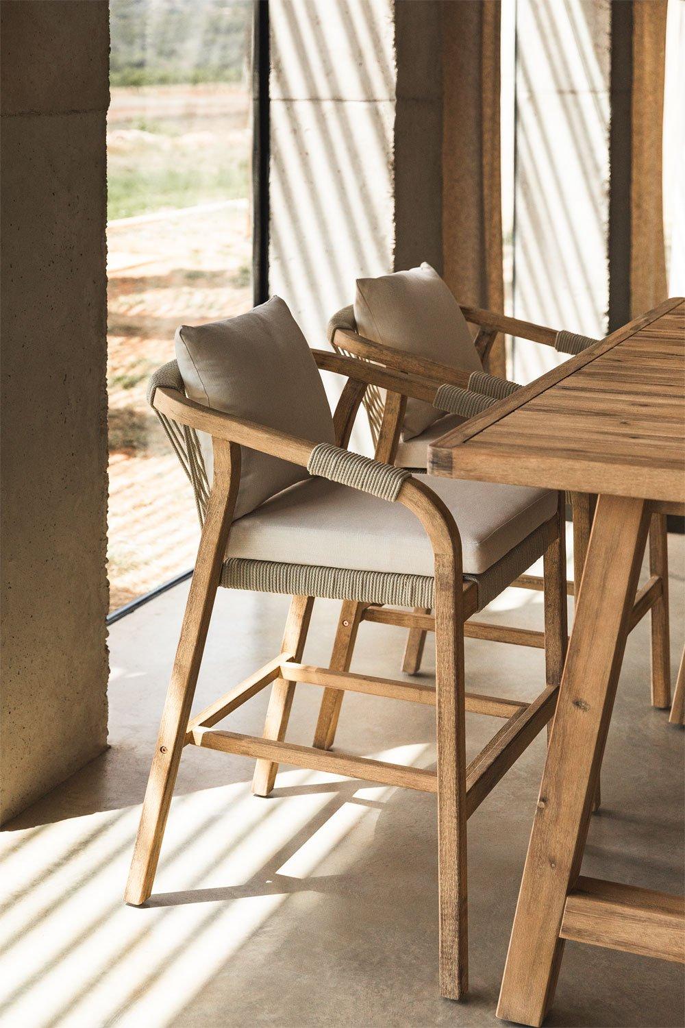 sklum Taburete alto 73cm en madera de acacia Dubai