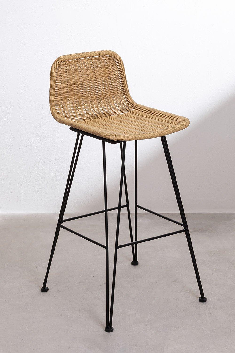 Sklum Taburete Alto 76cm En Mimbre Sunset Vali