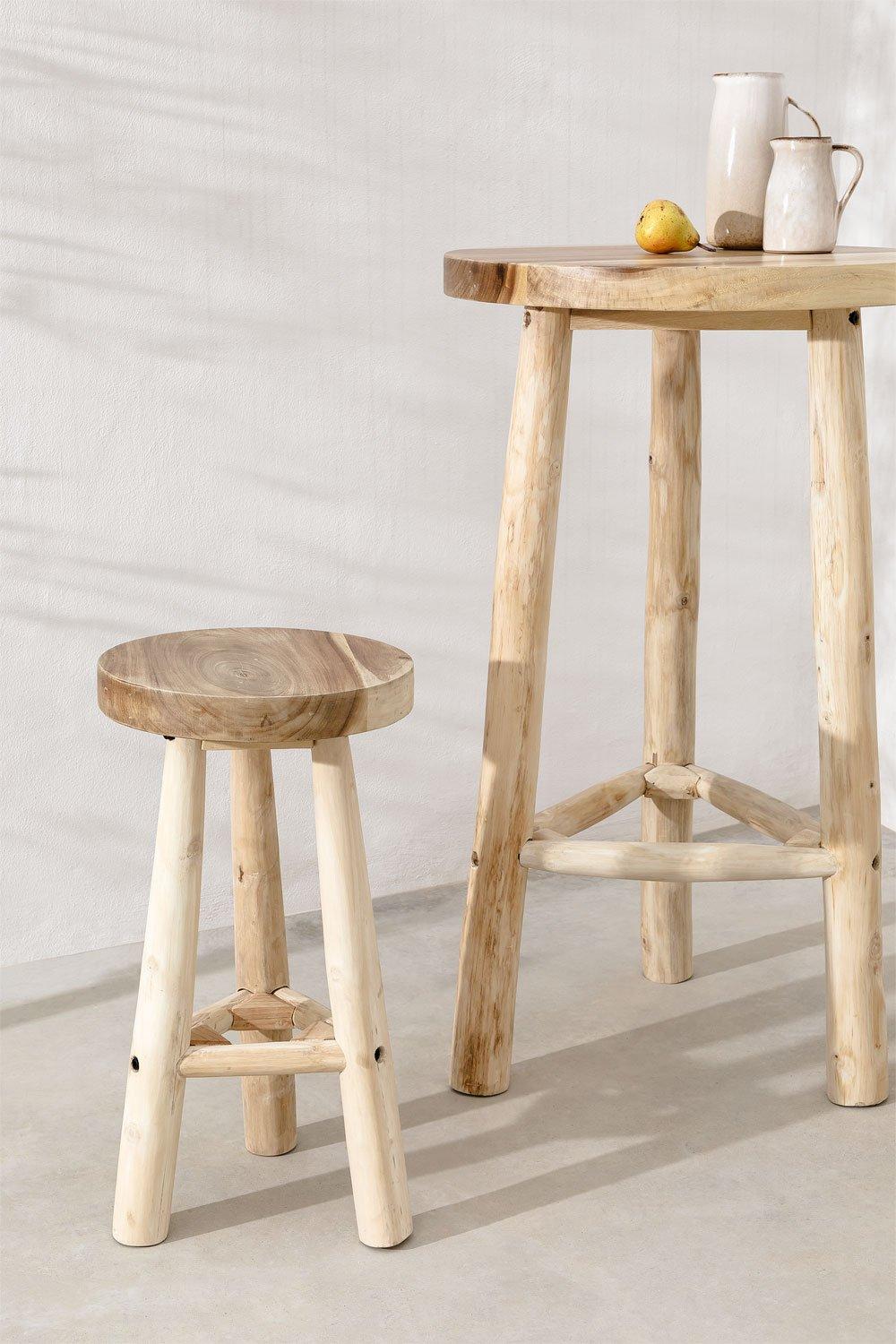 sklum Taburete alto de jardín 65cm en madera Narel