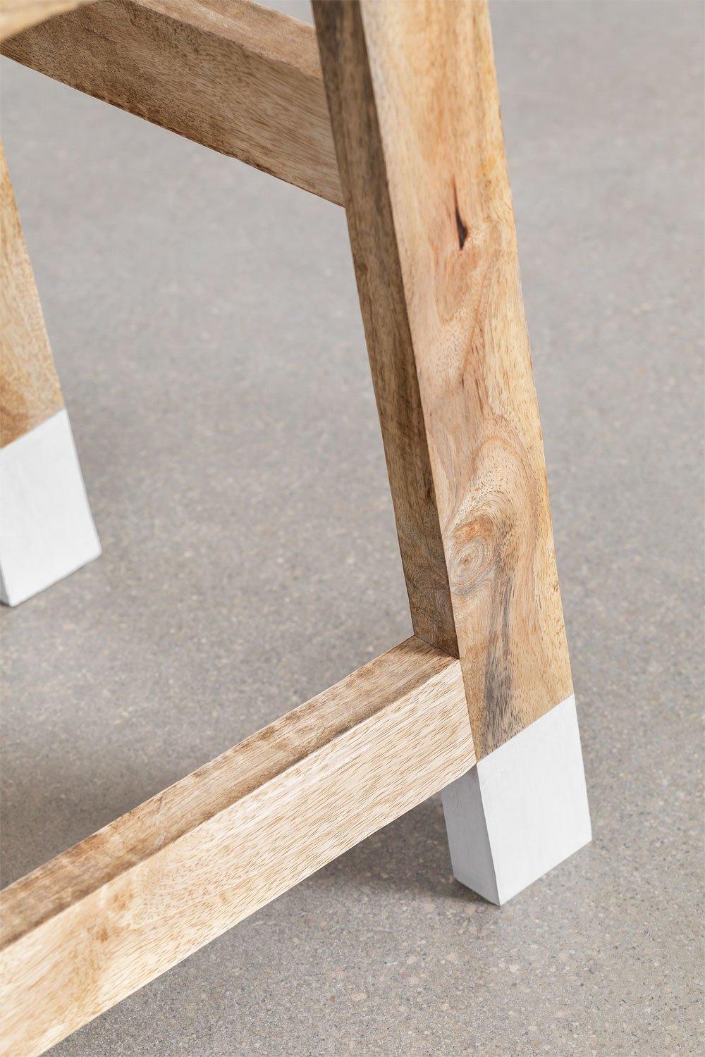 Sklum Taburete Bajo En Madera De Mango Blanco Pid