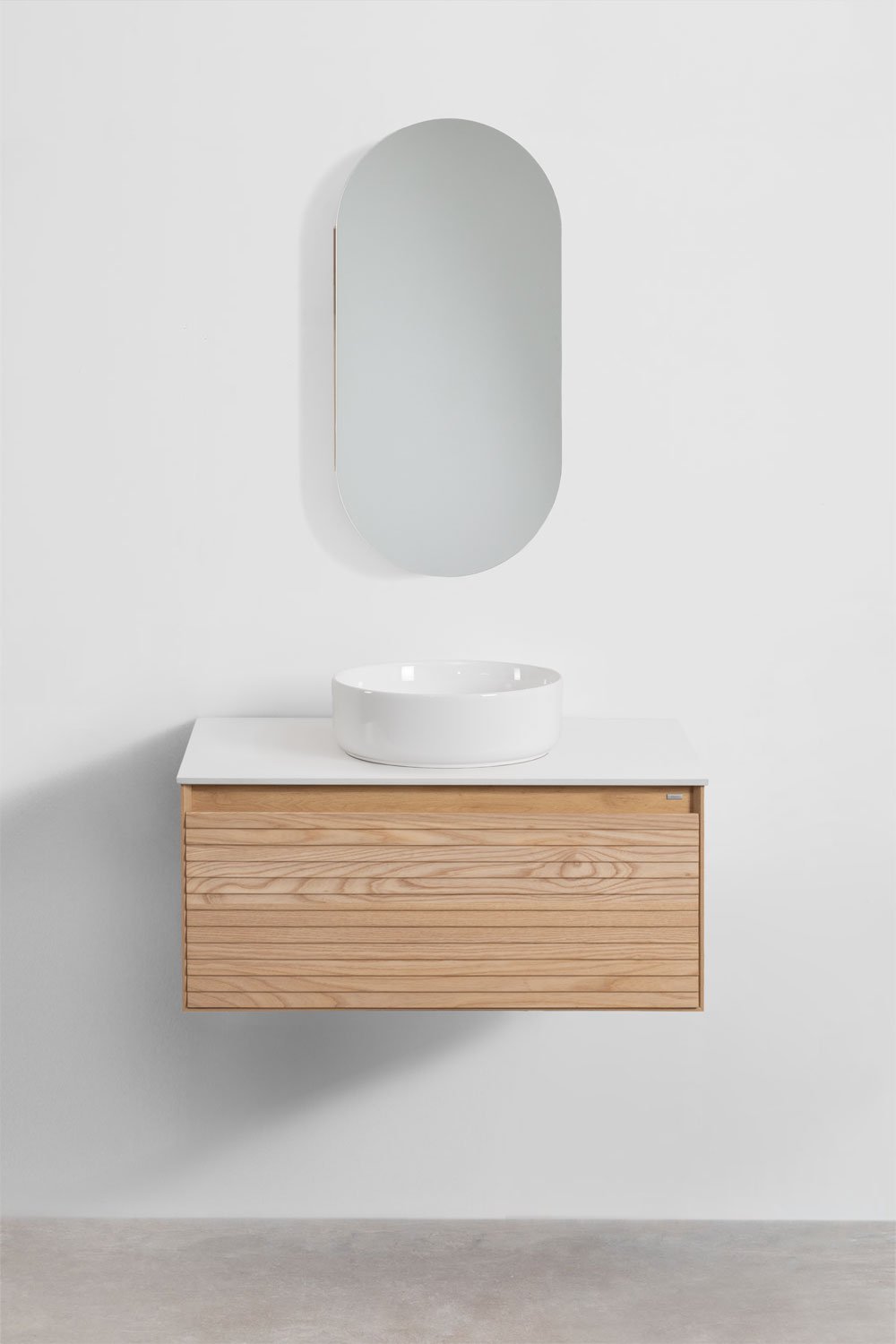 sklum Tedrik Ash Wood Bathroom Furniture Set