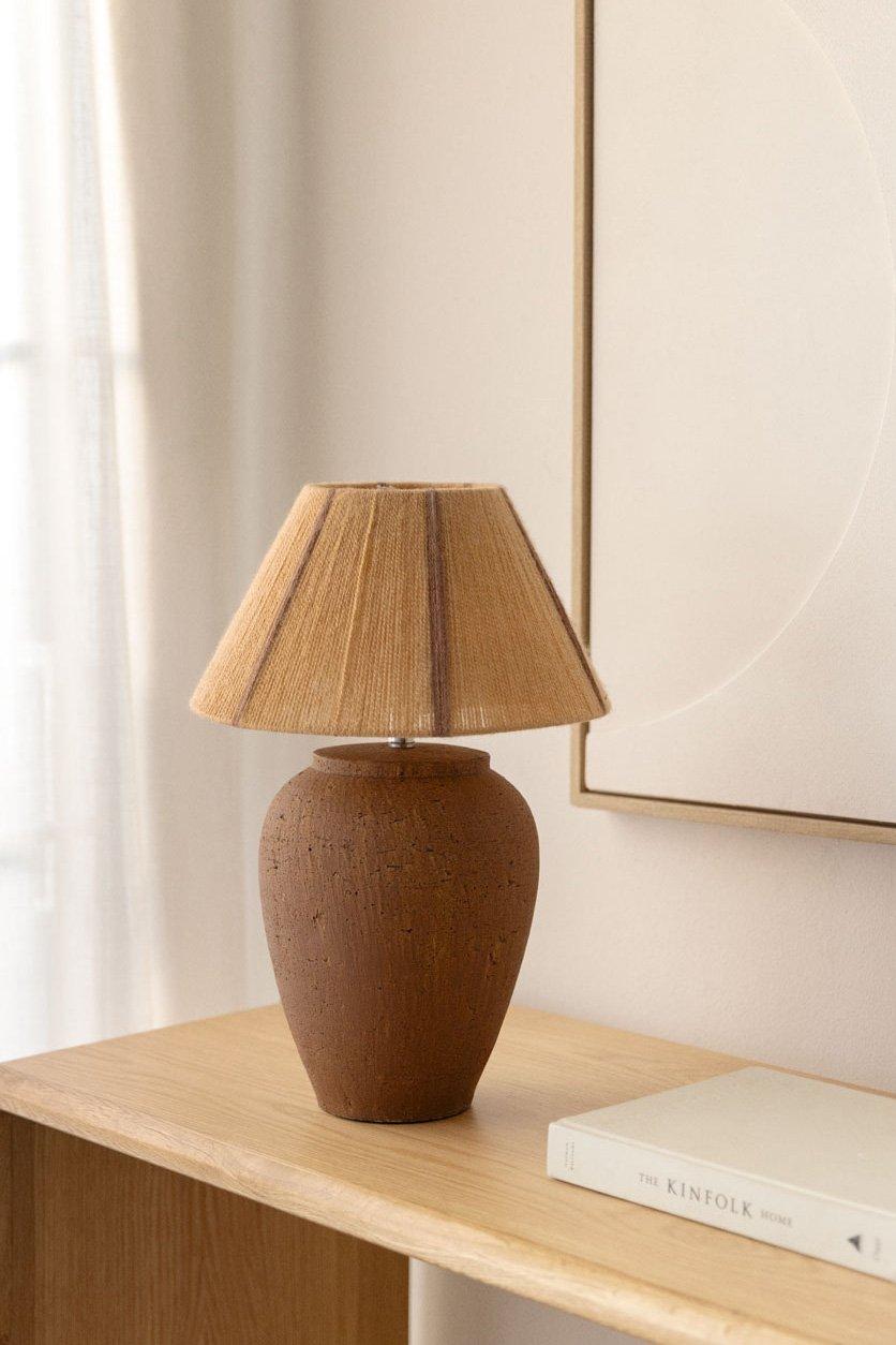 sklum Tischlampe Verena aus Wolle und Terrakotta
