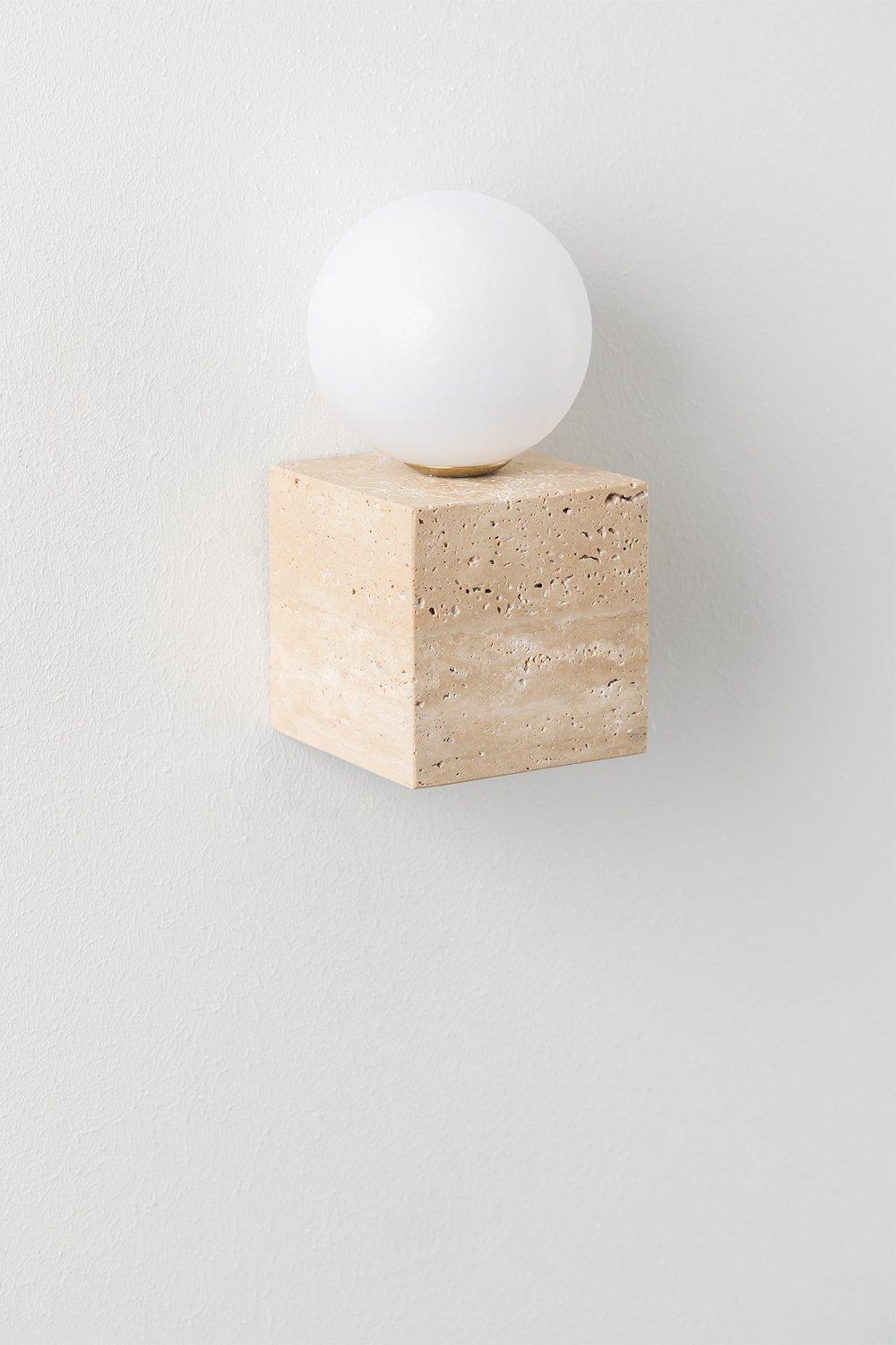 Sklum Travertin Wandlamp Met Davise Kristallen Bol