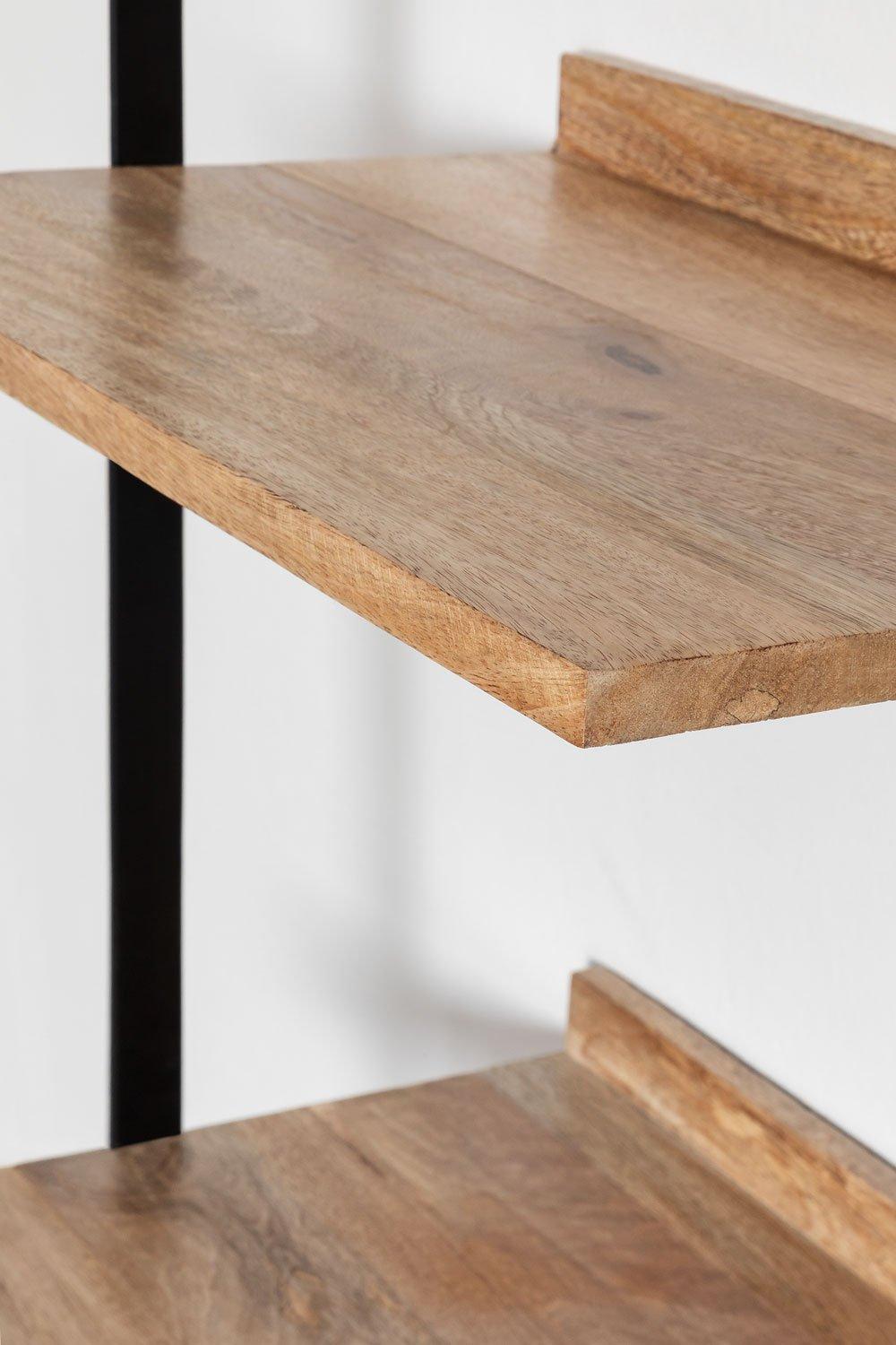 Sklum Wall Shelf In Mango Wood And Tyrp Metal