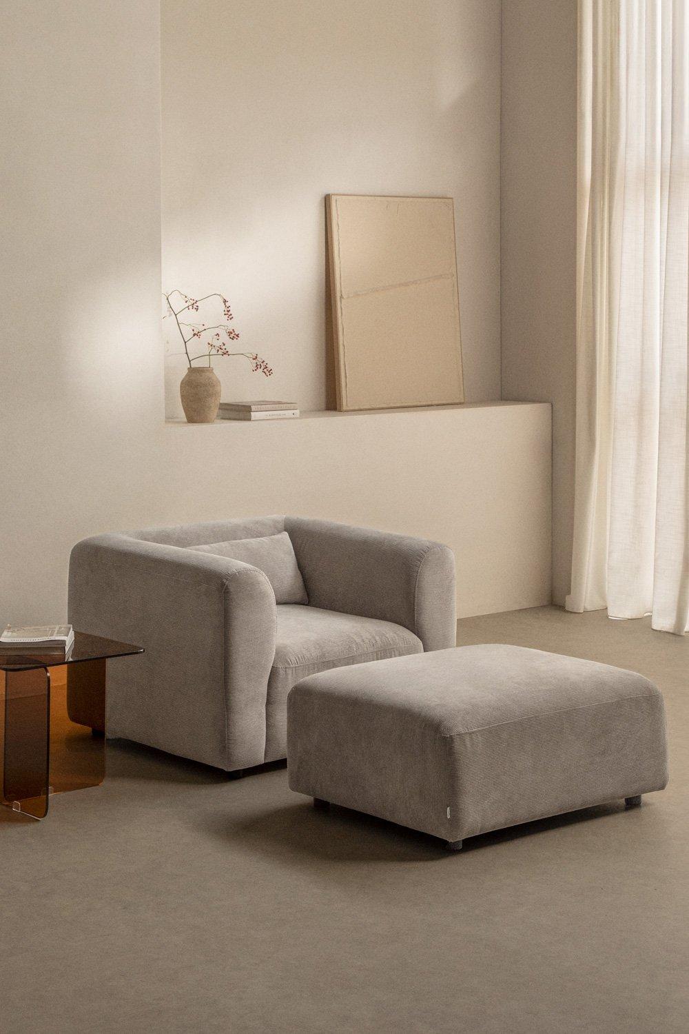 sklum Wohnzimmerset mit Sessel und Fogler-Hocker