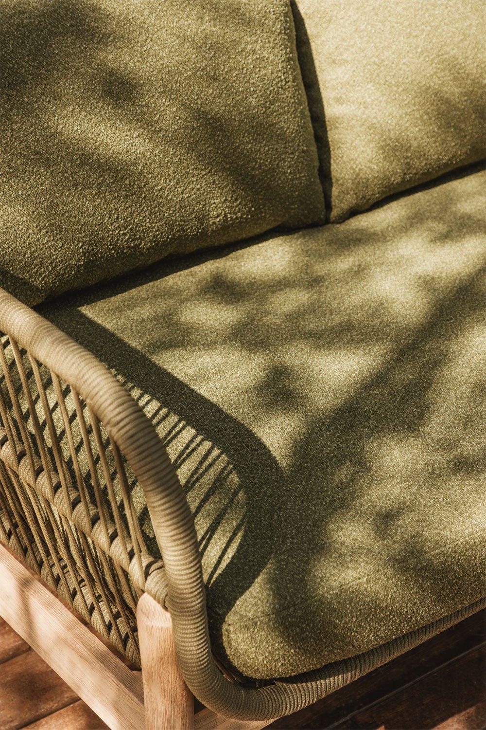 Sklum Sofá De 3 Plazas De Jardín En Aluminio Y Madera De Acacia Karvia