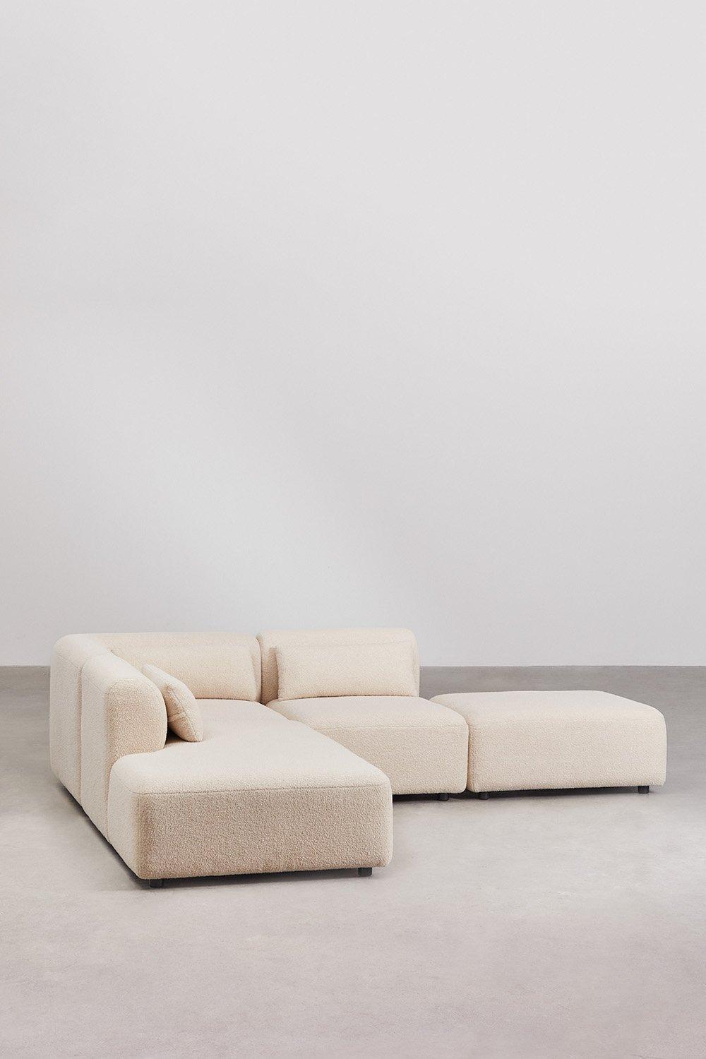 Sklum Sofá De Canto Modular De 3 Peças Com Chaise-longue Esquerda E Pufe Fogler