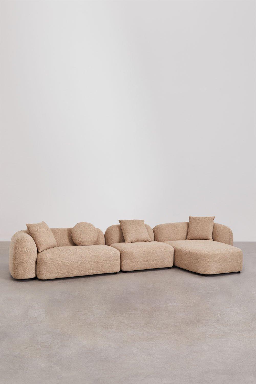 Sklum Sofá Modular Chaise Longue Direito De 3 Peças Em Chenille Coco