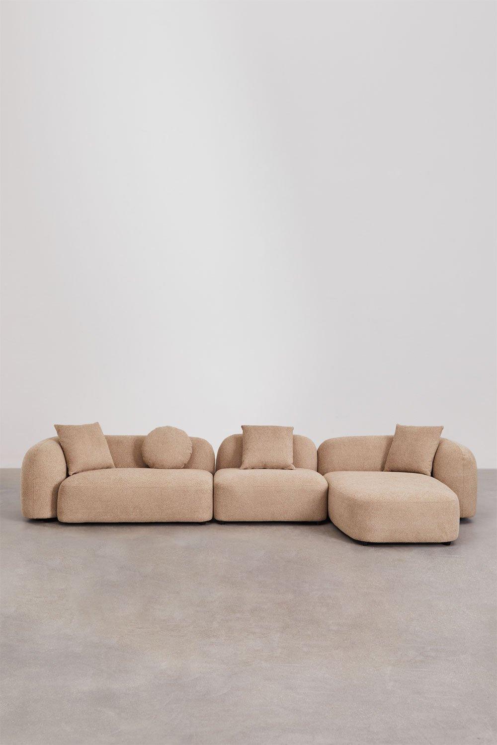 Sklum Sofá Modular Chaise Longue Direito De 3 Peças Em Chenille Coco