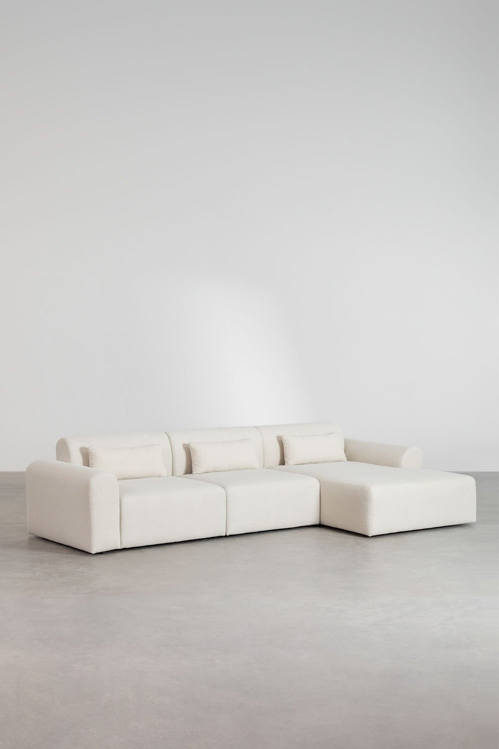 Sklum Sofá Modular Chaise Longue Direito De 3 Peças Em Tosquia Borjan