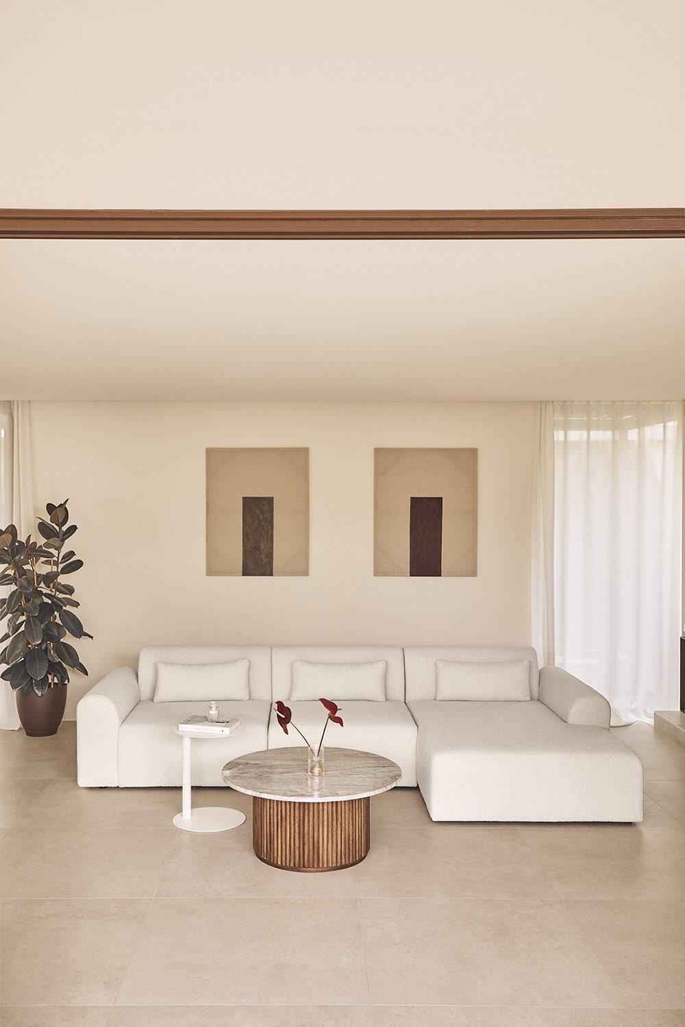 sklum Sofá modular chaise longue direito de 3 peças em tosquia Borjan