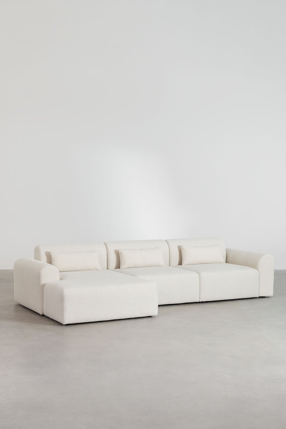 Sklum Sofá Modular Chaise Longue Esquerdo De 3 Peças Em Tosquia Borjan