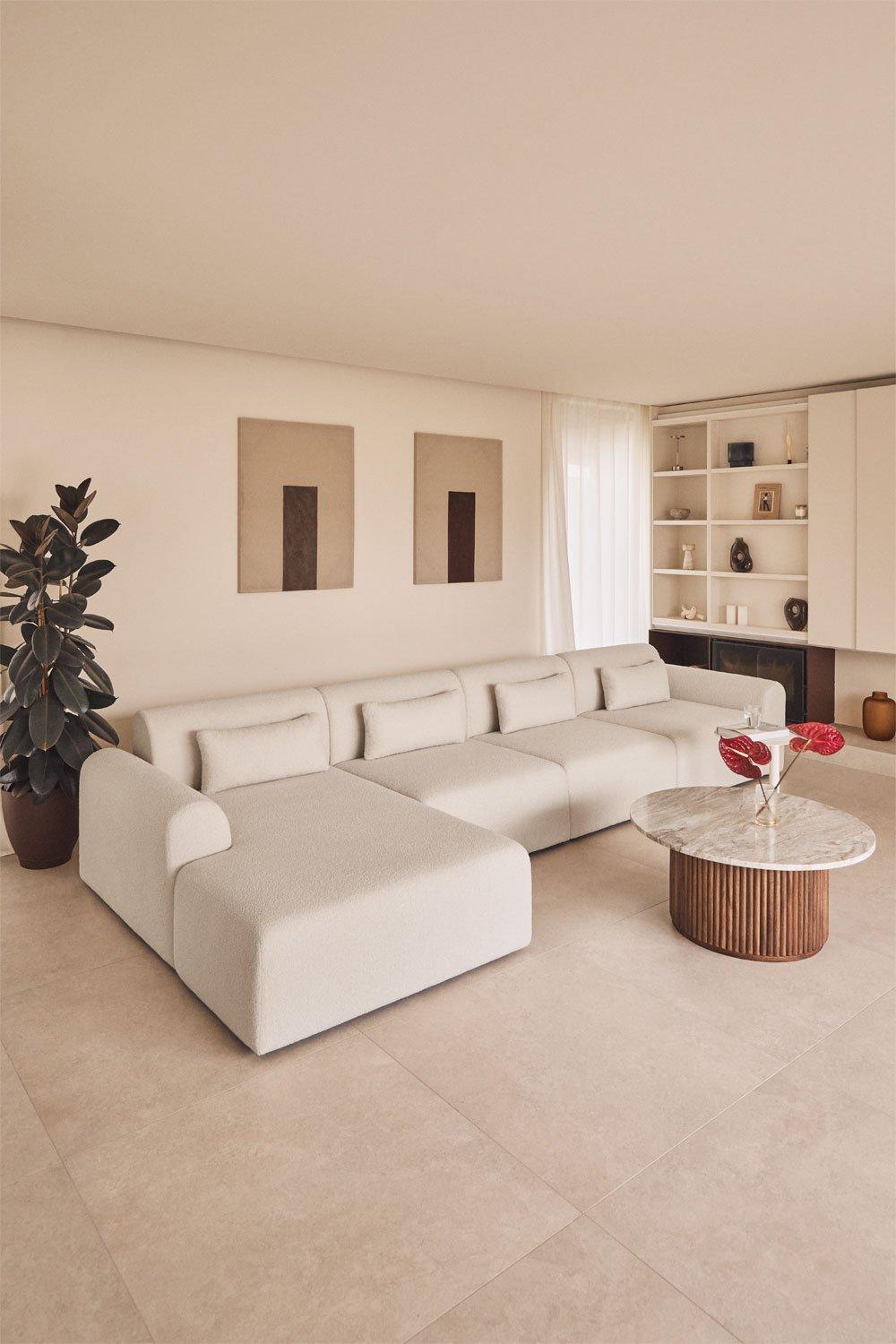 sklum Sofá modular chaise longue esquerdo de 4 peças em borreguito Borjan