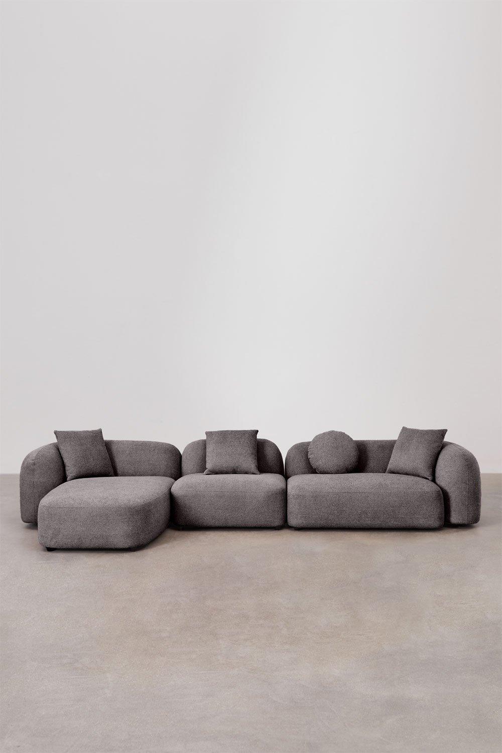 Sklum Sofá Modular Chaise Longue Izquierdo De 3 Piezas En Chenilla Coco