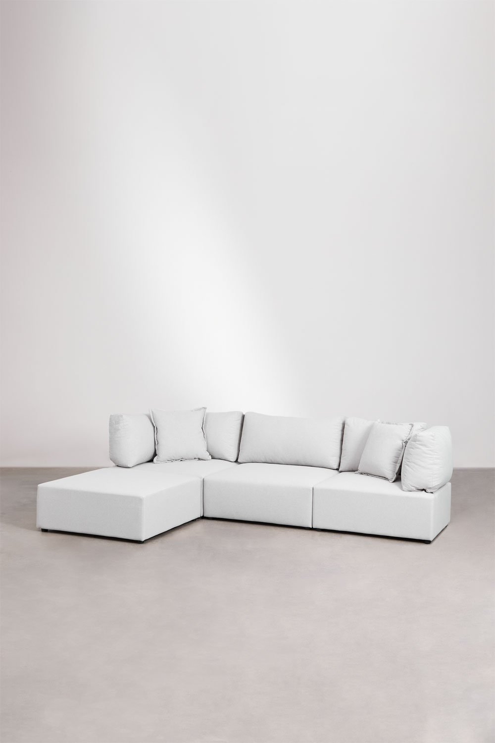 sklum Sofá modular de 3 peças com 2 poltronas de canto e puff Kata
