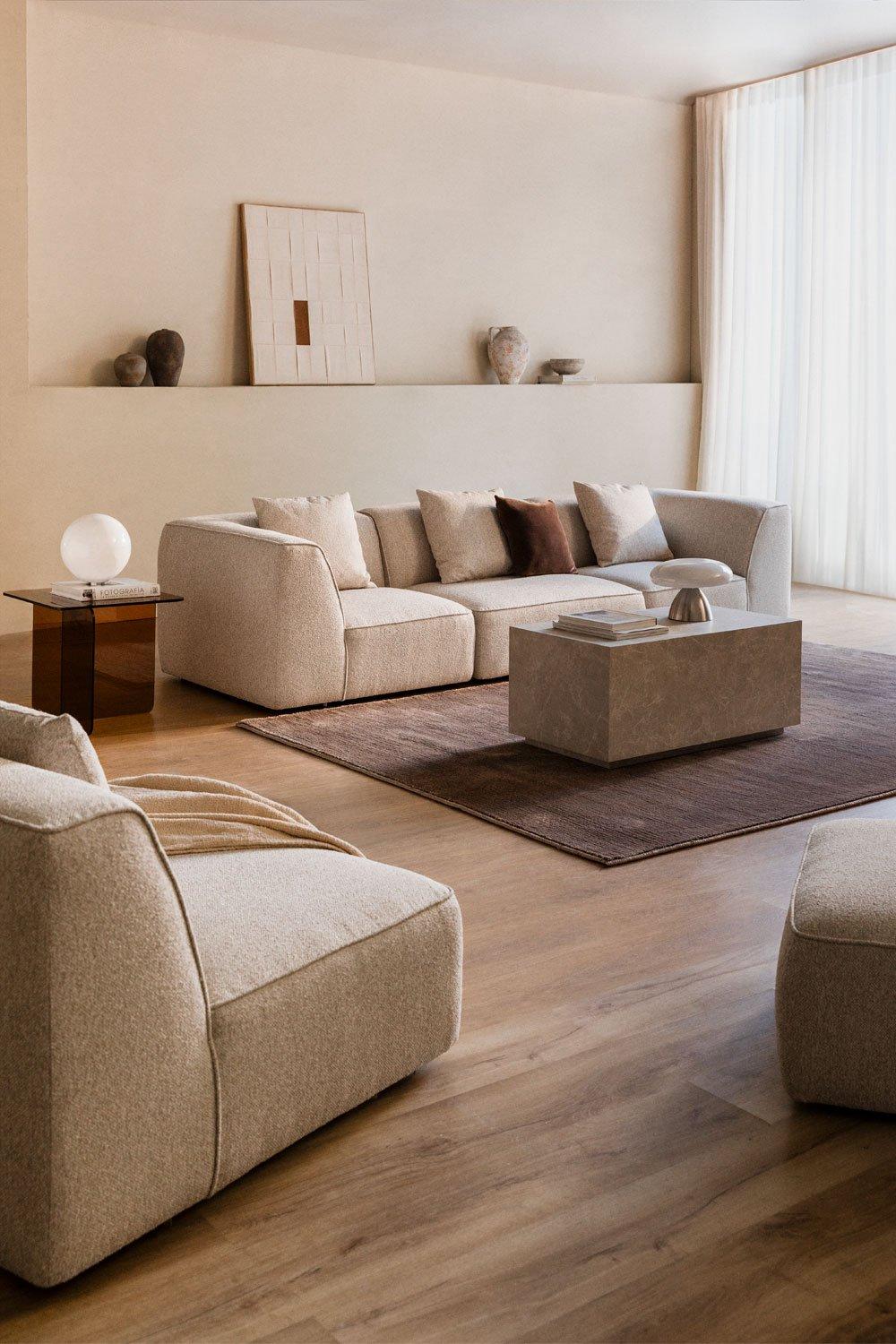 sklum Sofá modular de 3 peças em tecido bouclé Cardea