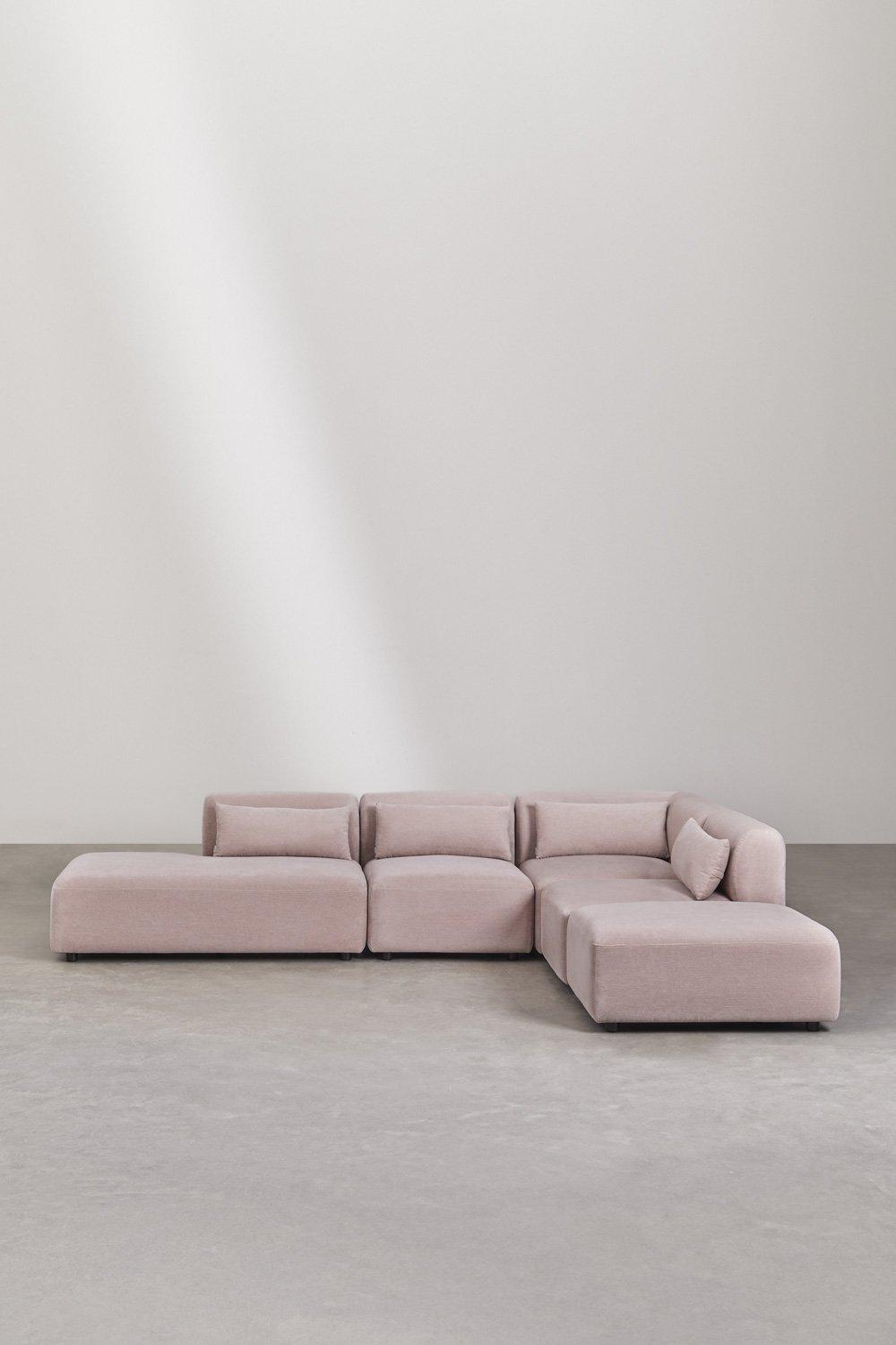 Sklum Sofá Modular De Canto De 4 Peças Com Chaise Longue Esquerda E Pufe Fogler