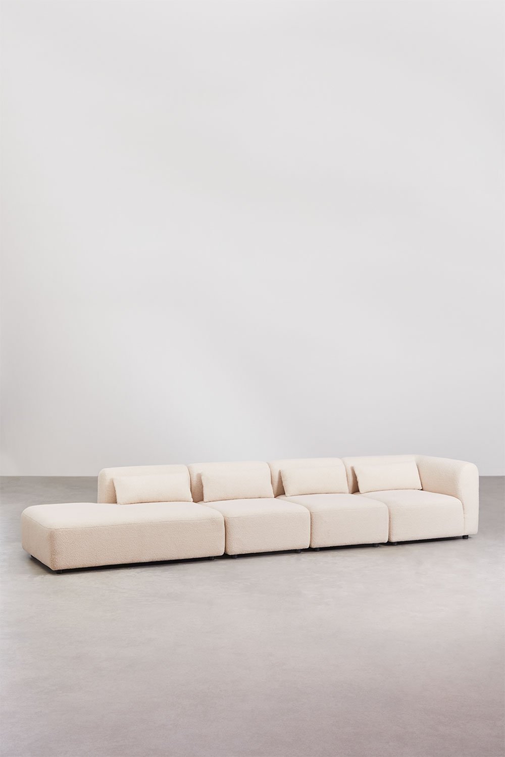 sklum Sofá modular de canto Fogler de 4 peças com espreguiçadeira esquerda