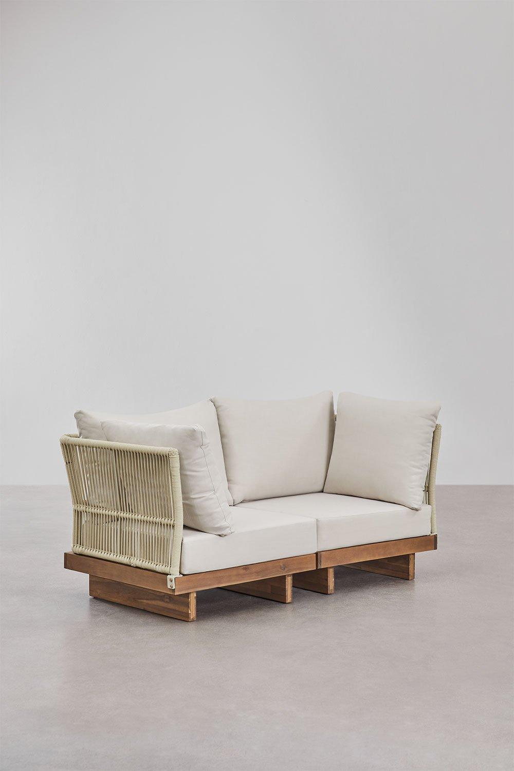 Sklum Sofá Modular De Jardín De 2 Piezas Con 2 Sillones Esquineros En Madera De Acacia Dailin