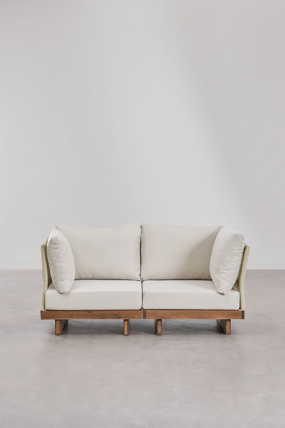 Sklum Sofá Modular De Jardín De 2 Piezas Con 2 Sillones Esquineros En Madera De Acacia Dailin
