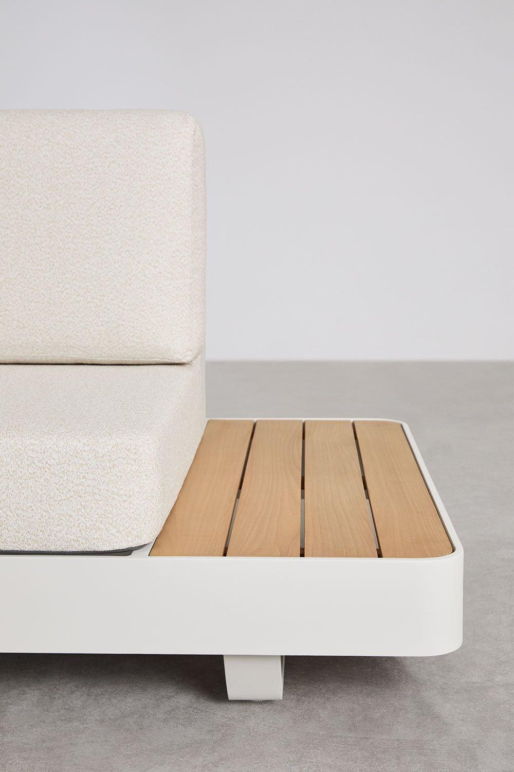 Sklum Sofá Modular De Jardín De 2 Plazas En Aluminio Con Mesa Auxiliar Derecha En Madera De Teca Yarilo