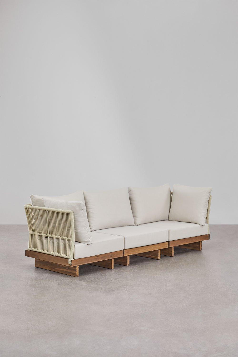 Sklum Sofá Modular De Jardín De 3 Piezas Con 2 Sillones Esquineros En Madera De Acacia Dailin
