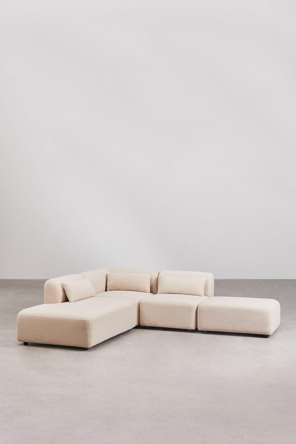 Sklum Sofá Modular Esquinero De 3 Piezas Con Diván Izquierdo Y Puff Fogler
