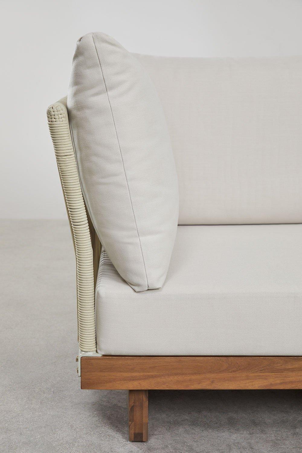 Sklum Sofà Modulare Da Giardino A 3 Pezzi Con 2 Poltrone Angolari E Pouf In Legno Di Acacia Dailin