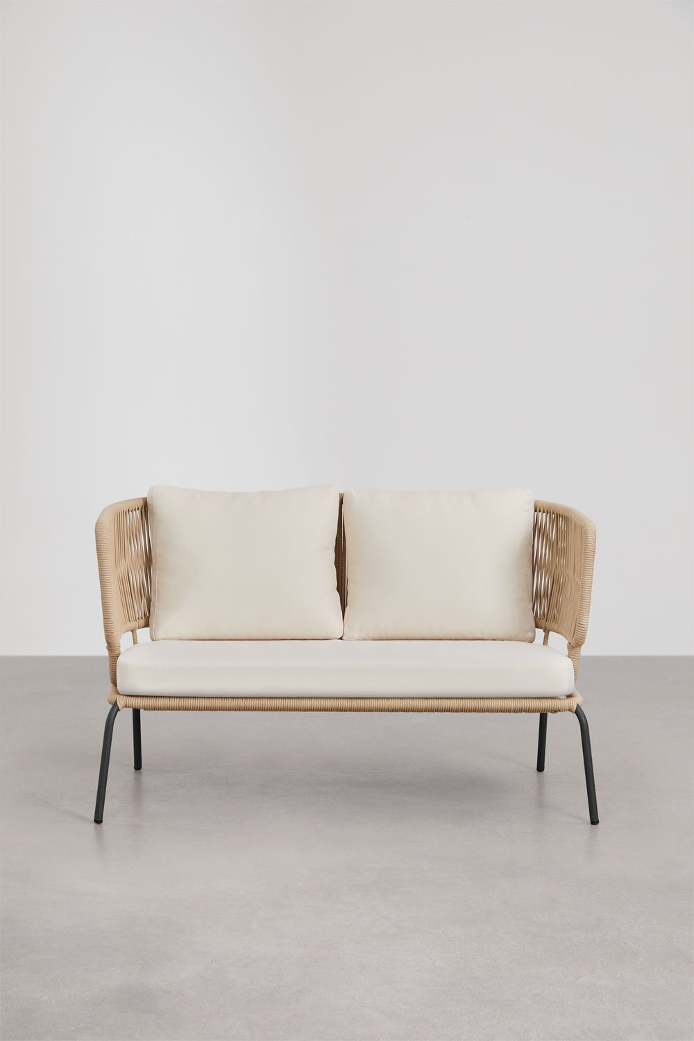 Sklum Sofa Ogrodowa 2-osobowa Z żelaza I Plecionej Liny Calipso