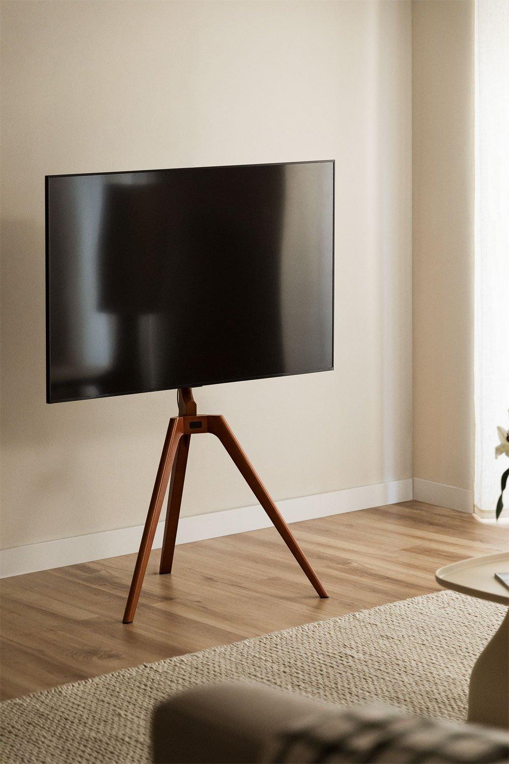 sklum Soporte de Pie Trípode para TV en Acero y Madera Curtiz