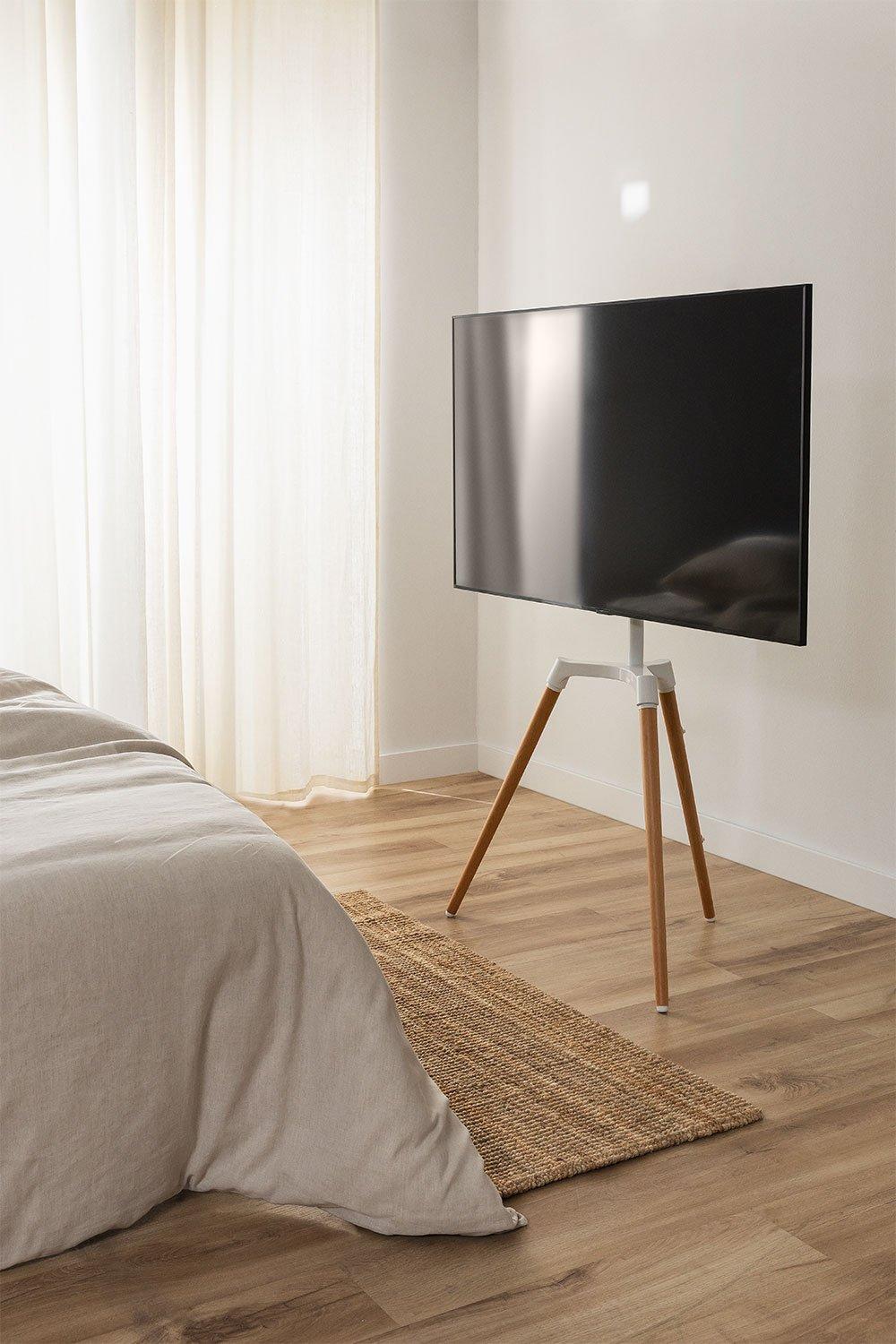 sklum Soporte de pie trípode para TV en acero y madera Rouben