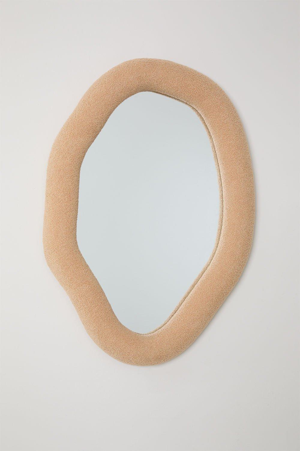Sklum Specchio Da Parete 70x100 Cm In Shearling Ceniro