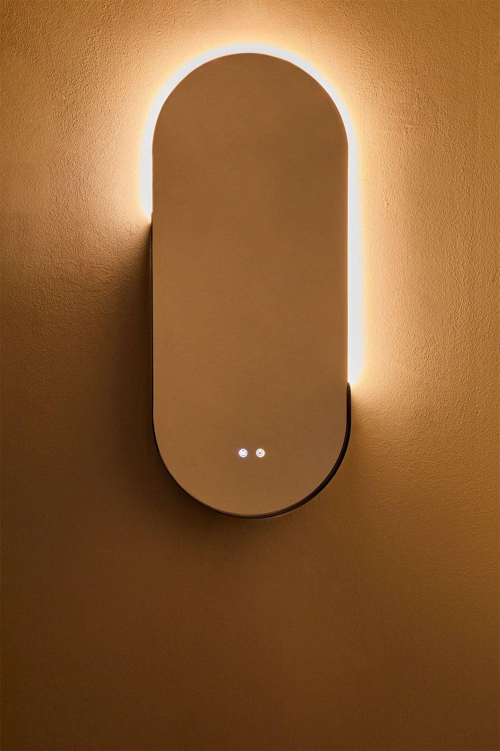 Sklum Specchio Da Parete Ovale Da Bagno Con Luce LED E Antiappannamento (45x105 Cm) Vacson