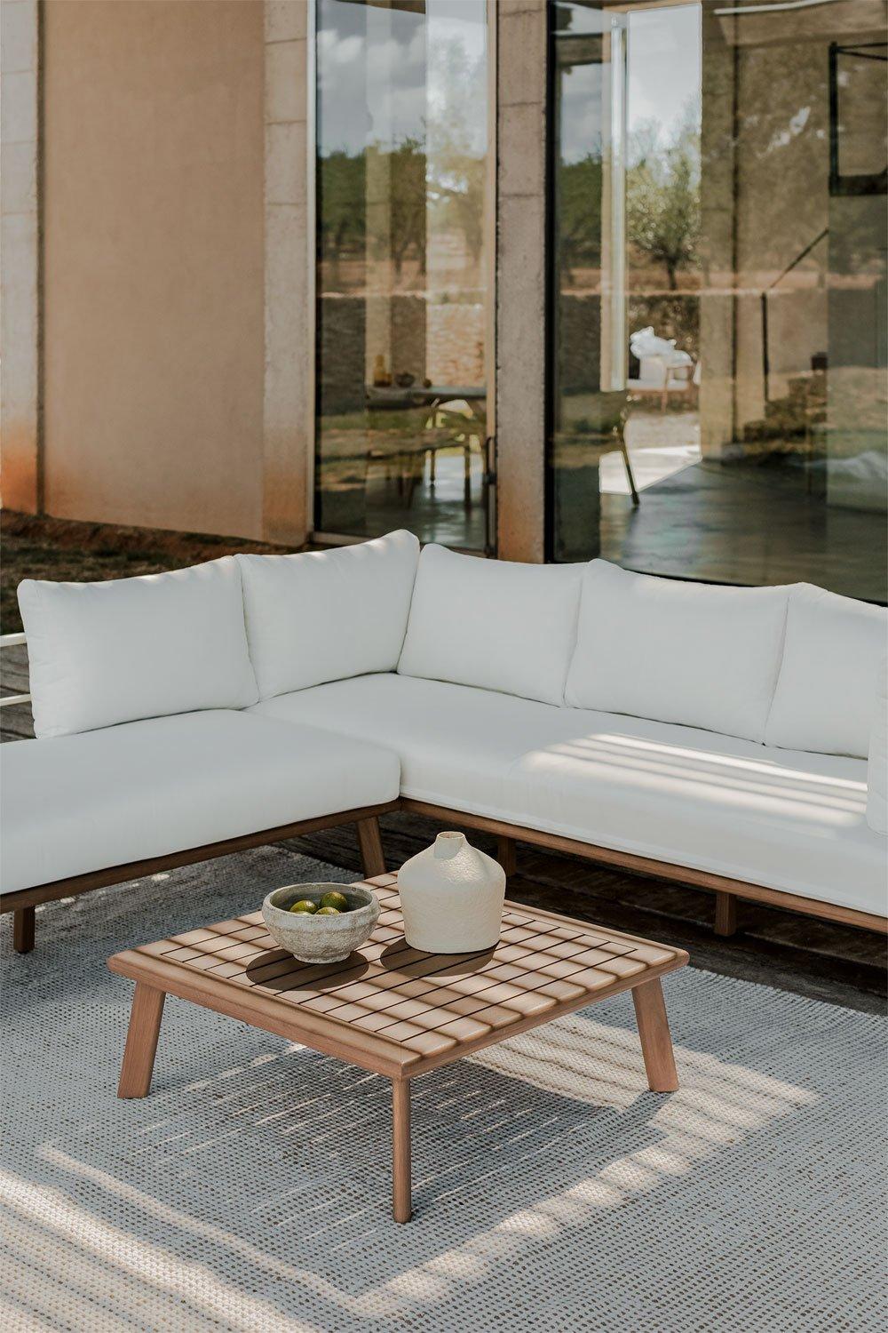 sklum Square garden coffee table 80x80 cm in eucalyptus wood Yaminsk