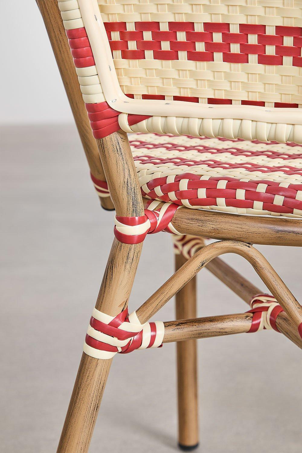 Sklum Stackable Garden Chair In Synthetic Rattan And Aluminum Solange Bistro