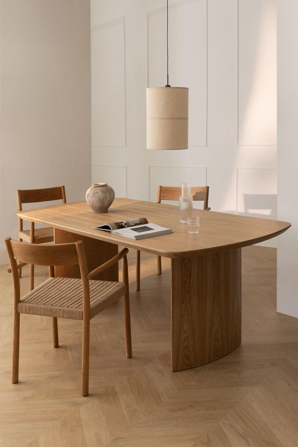 sklum Table à manger rectangulaire 200x100 cm en MDF touareg