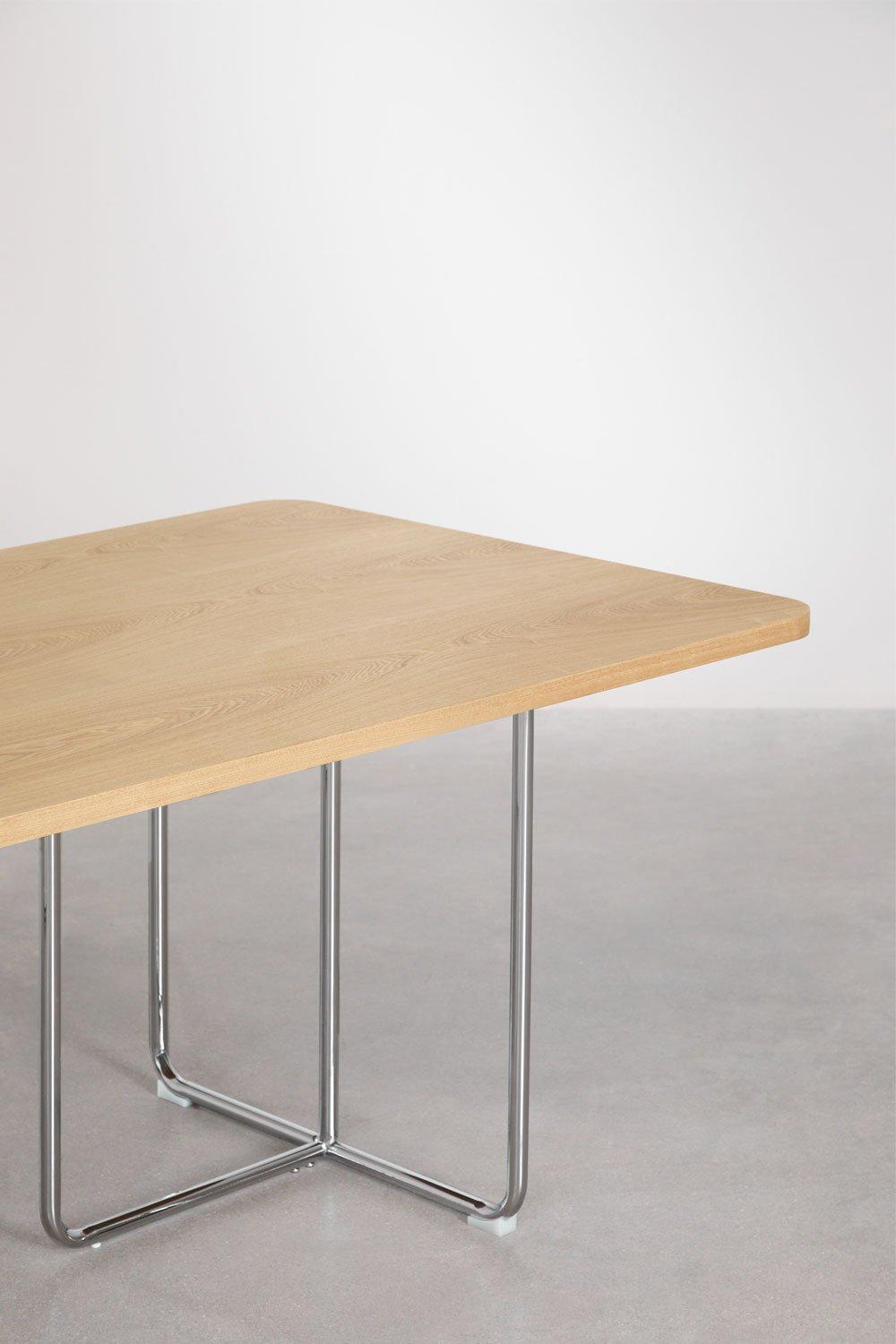 Sklum Table à Manger Rectangulaire En MDF Et Acier Inoxydable Tento