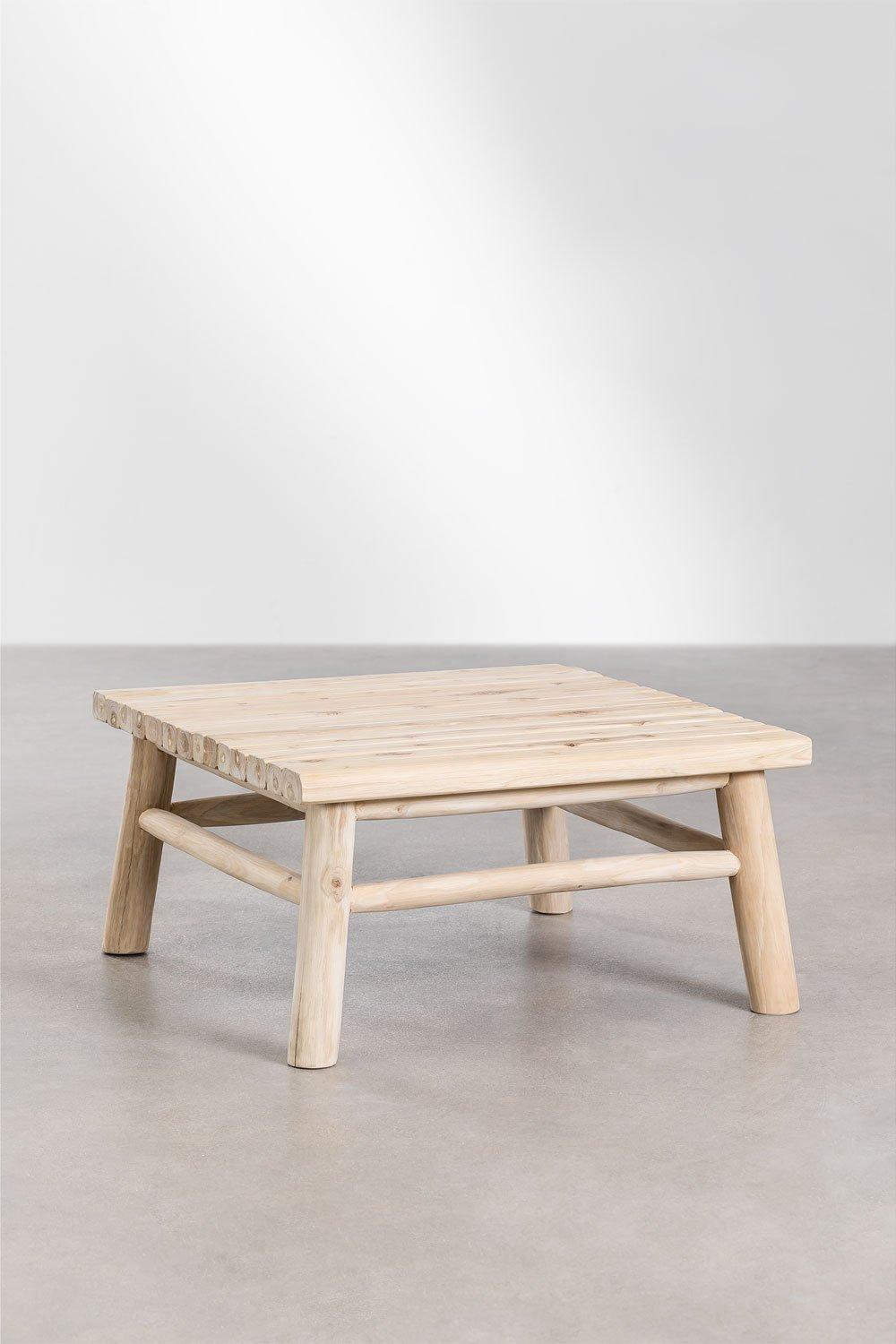 Sklum Table Basse De Jardin Carrée 80x80 Cm En Bois De Teck Narel