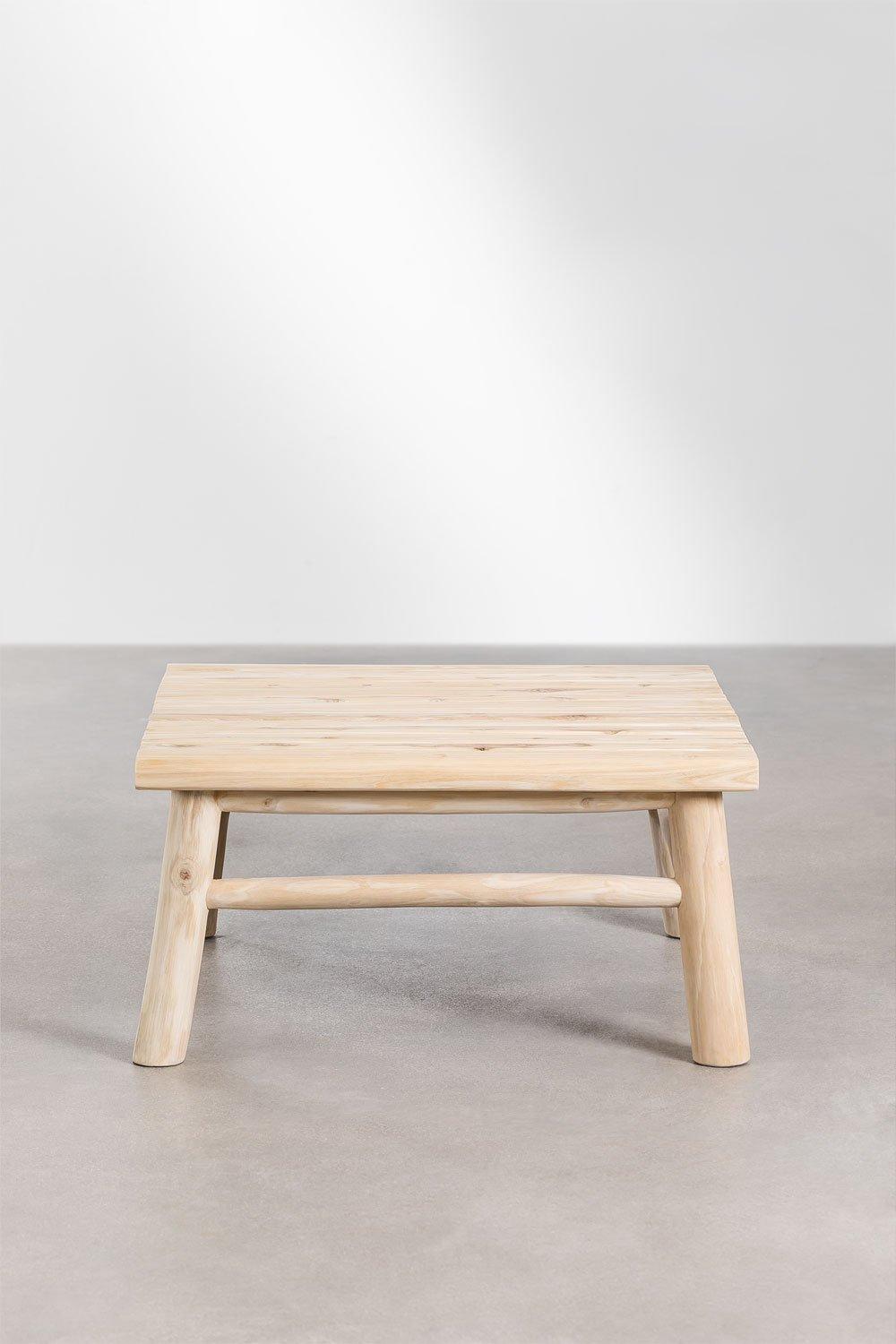 Sklum Table Basse De Jardin Carrée 80x80 Cm En Bois De Teck Narel